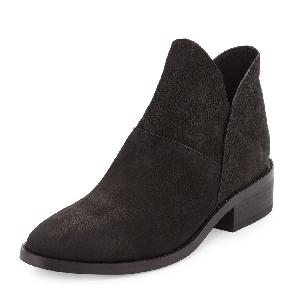 Eileen Fisher Leaf Booties Black Nubuck 6.5